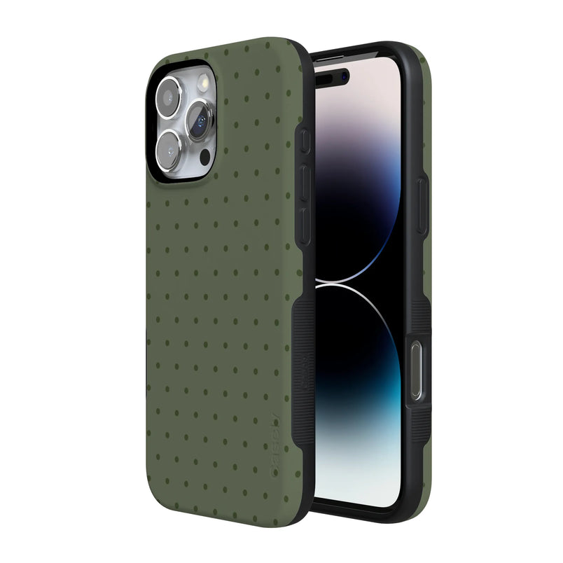 On the Dot | Olive Green Polka Dot Case