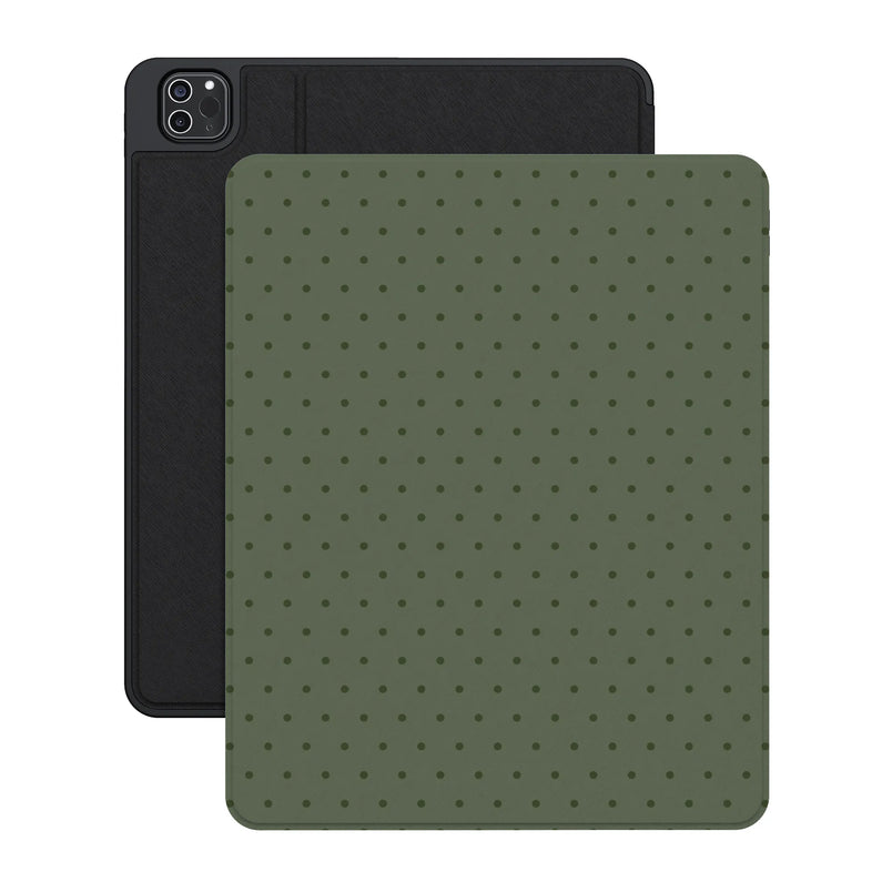 On the Dot | Olive Green Polka Dot iPad Case - iPad Pro 12.9" (M2, 2022)