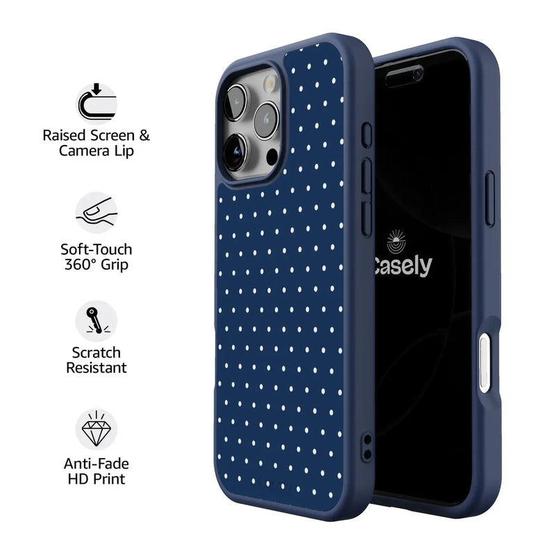 On the Dot | Navy Polka Dot Case