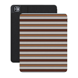 Retro Stripe | Brown & Light Blue iPad Case