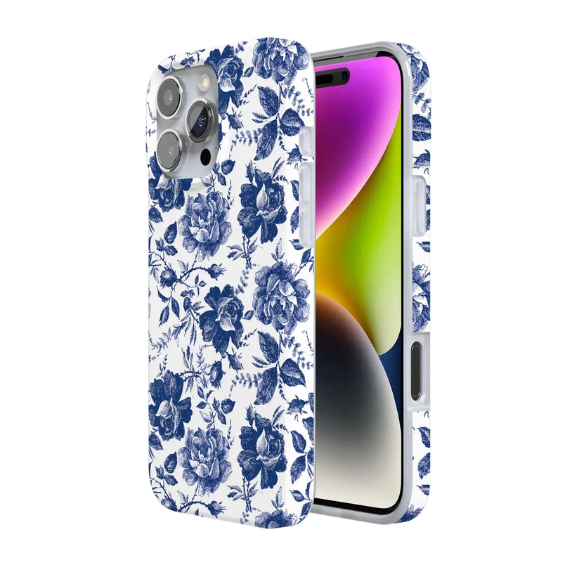 Rose to Fame | Blue & White Rose Floral Case