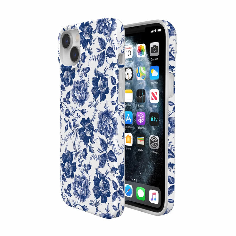 Rose to Fame | Blue & White Rose Floral Case