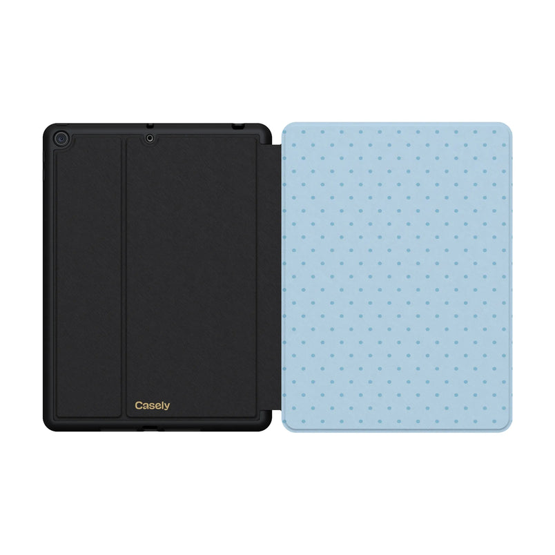 On the Dot | Blue Monochrome Polka Dot iPad Case