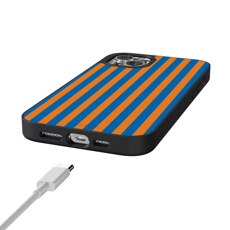 Go New York | Blue & Orange Stripes Case