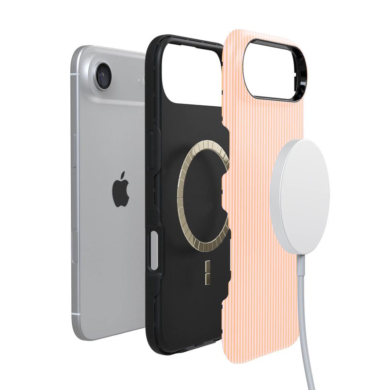 Stripes and the City | Orange & Pink Pinstripe Case