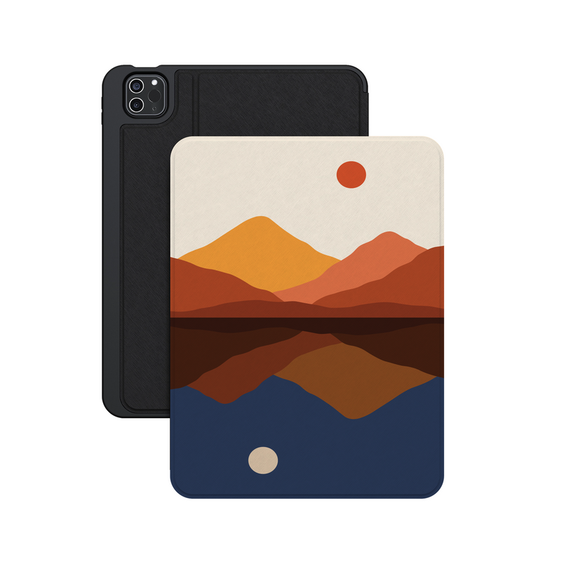 Opposites Attract | Day & Night Colorblock Mountains iPad Case