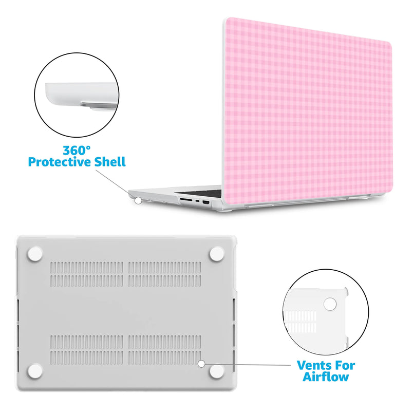 Sweet Jam | Light Pink Gingham Laptop Shell
