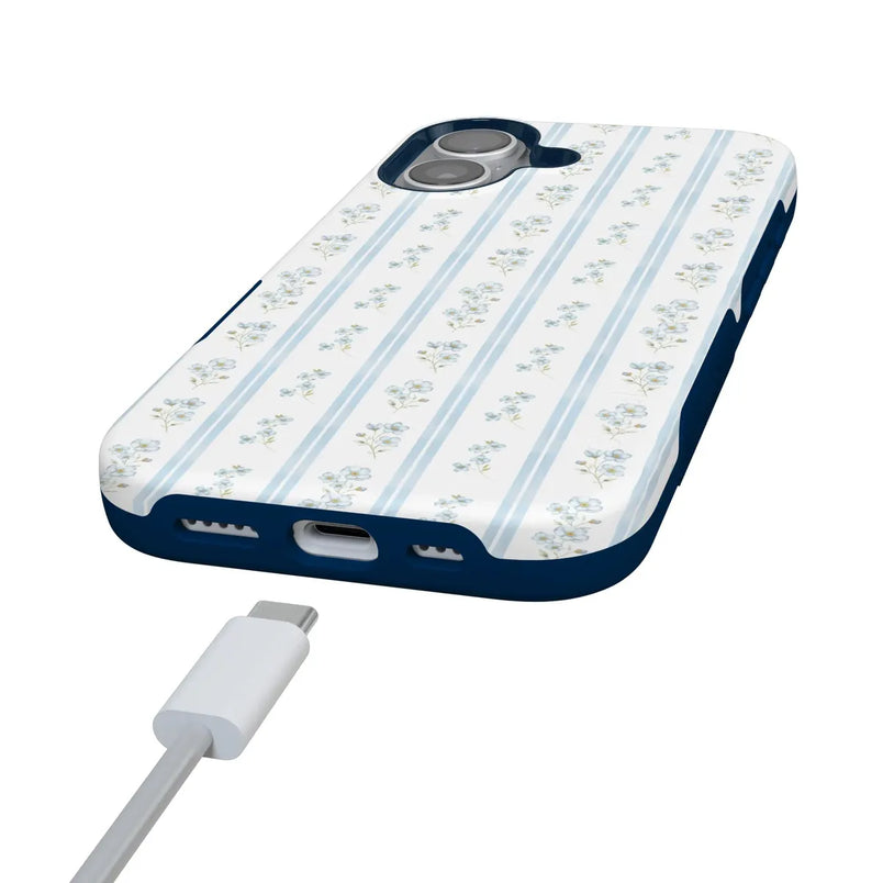 Cottage Stripe | Blue Floral Case