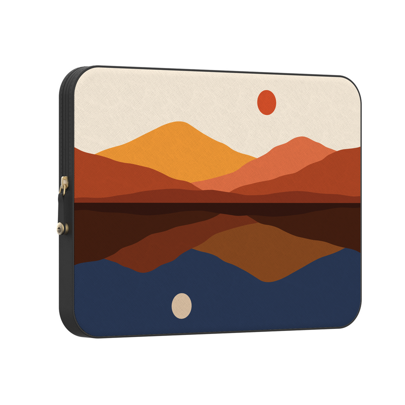Opposites Attract | Day & Night Colorblock Mountains Laptop Case