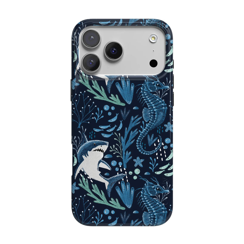 Midnight Reef | Shark Print Case - iPhone 17 Pro