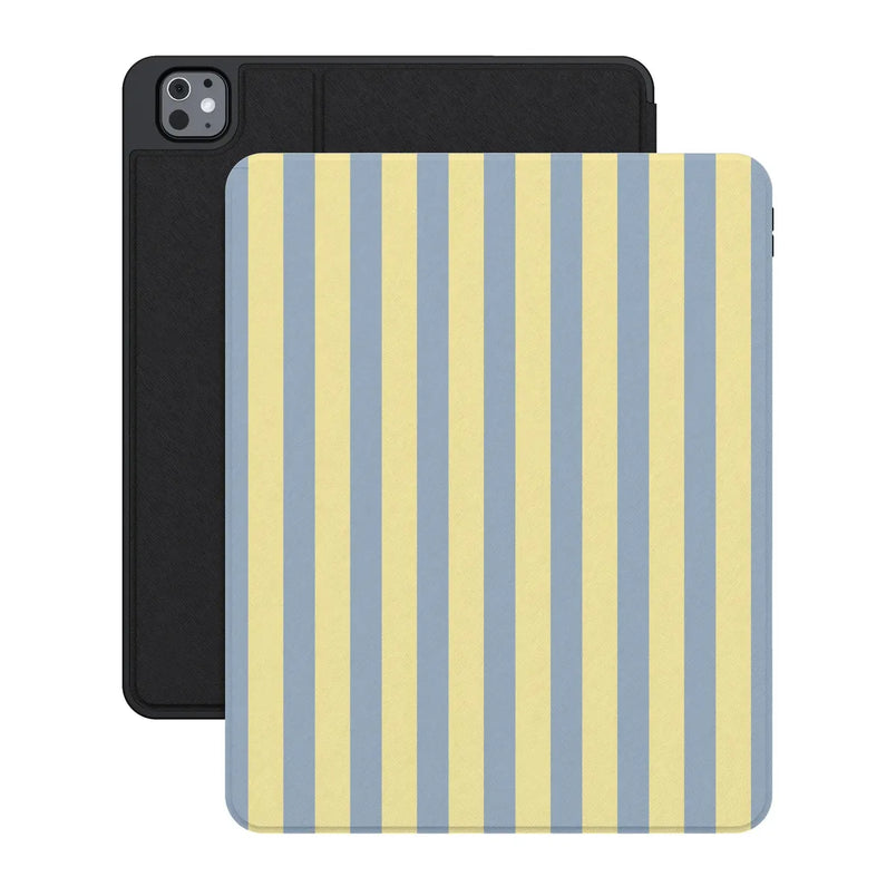 Coastline Stripes | Blue & Yellow iPad Case