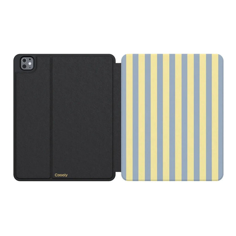 Coastline Stripes | Blue & Yellow iPad Case