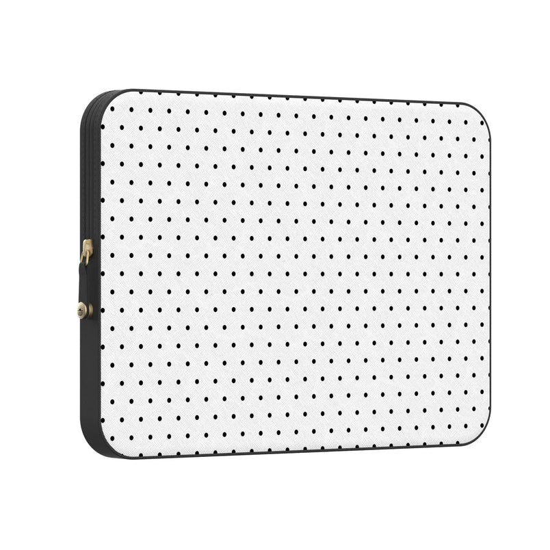 On the Dot | White Polka Dot Laptop Case