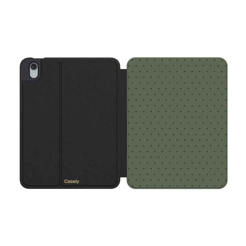 On the Dot | Olive Green Polka Dot iPad Case
