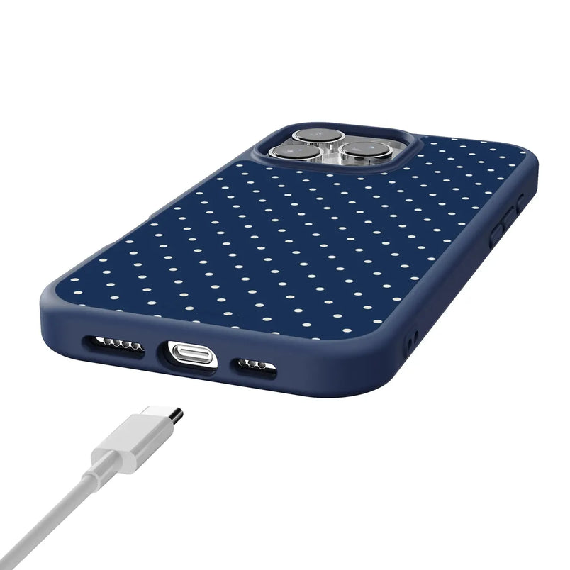 On the Dot | Navy Polka Dot Case