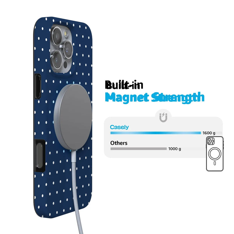 On the Dot | Navy Polka Dot Case