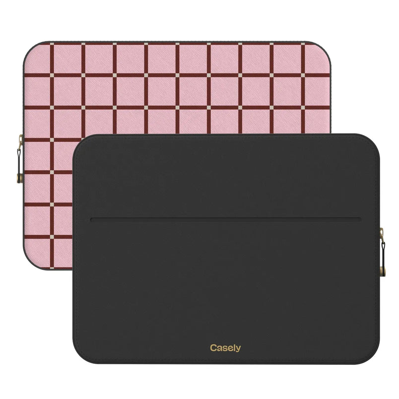 Uptown Gridlock | Pink Checkerboard Laptop Case