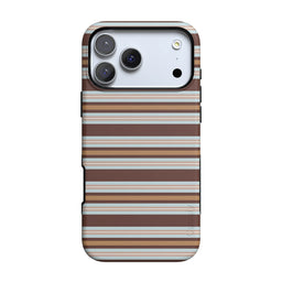Retro Stripe | Brown & Light Blue Case