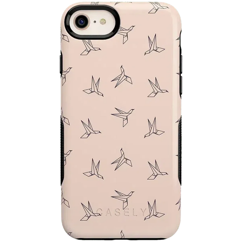 Paper Crane Origami | Beige Pattern iPhone Case get.casely Bold iPhone 6/7/8 