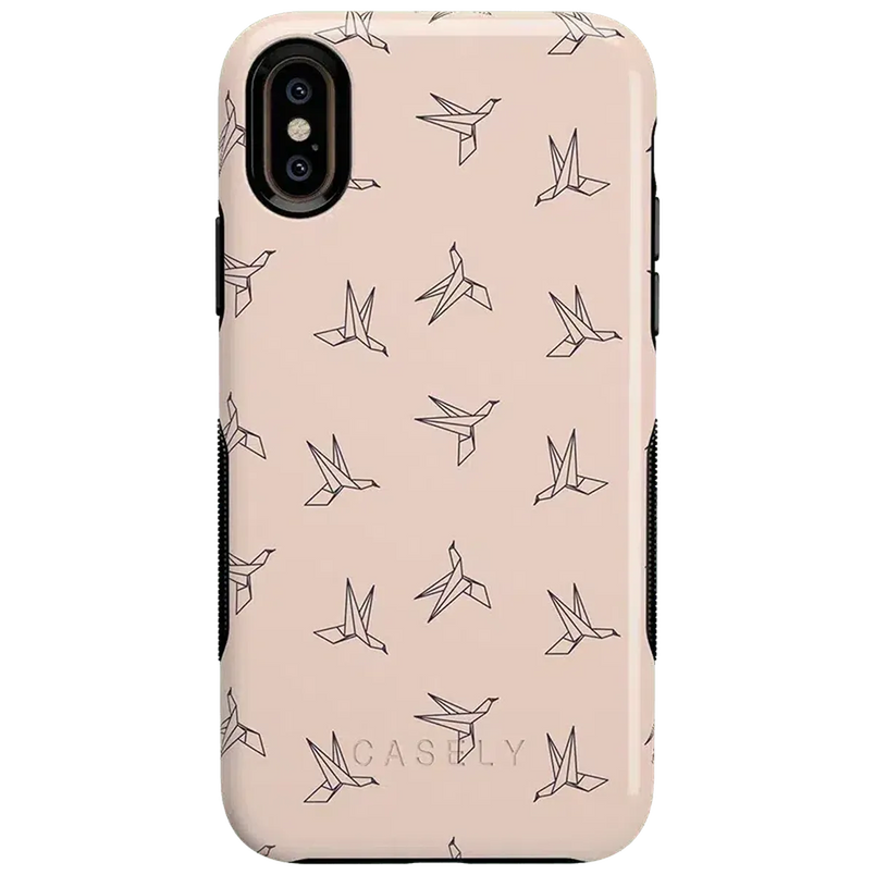 Paper Crane Origami | Beige Pattern iPhone Case get.casely Bold iPhone XS Max 