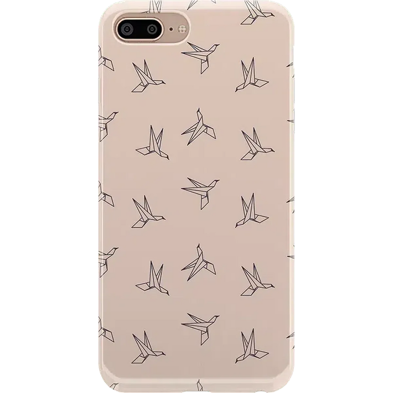 Paper Crane Origami | Beige Pattern iPhone Case get.casely 