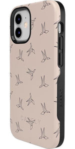 Paper Crane Origami | Beige Pattern iPhone Case get.casely 