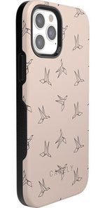 Paper Crane Origami | Beige Pattern iPhone Case get.casely 