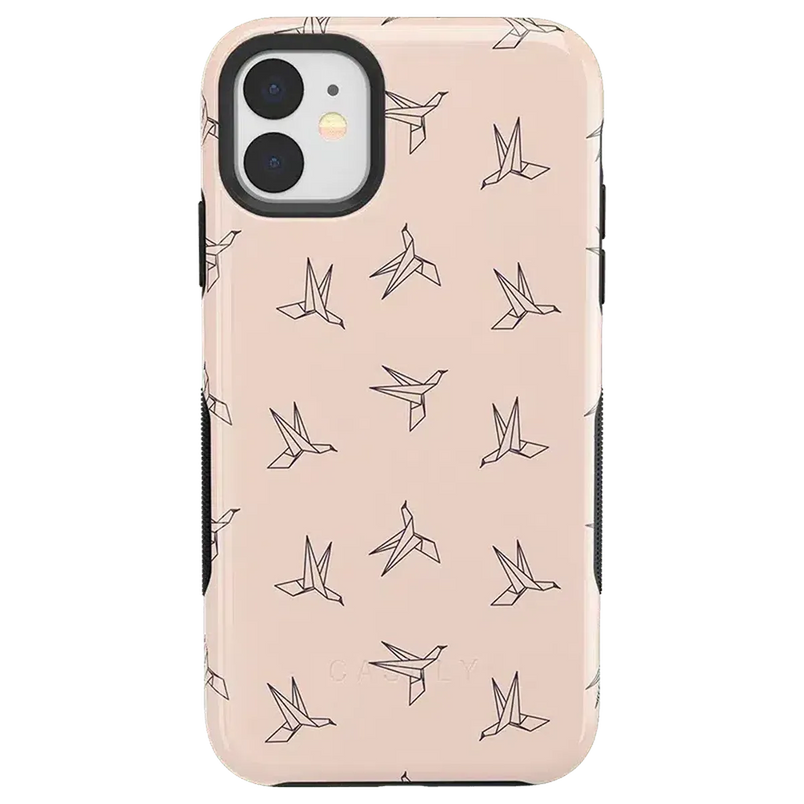 Paper Crane Origami | Beige Pattern iPhone Case get.casely 