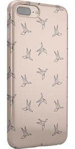Paper Crane Origami | Beige Pattern iPhone Case get.casely 