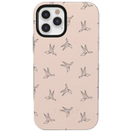 Paper Crane Origami | Beige Pattern iPhone Case get.casely 
