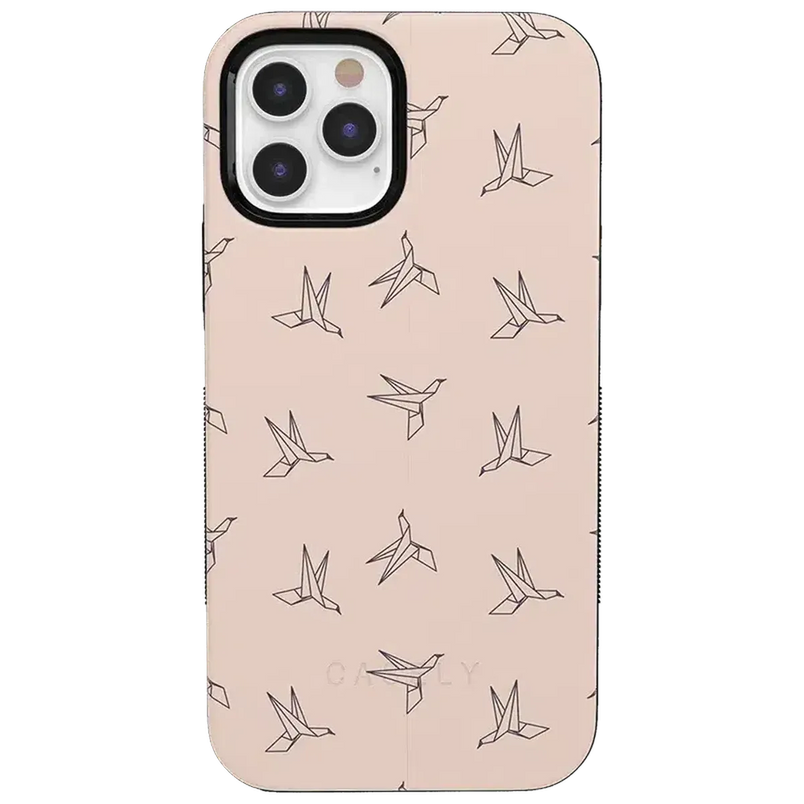 Paper Crane Origami | Beige Pattern iPhone Case get.casely 