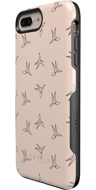 Paper Crane Origami | Beige Pattern iPhone Case get.casely 