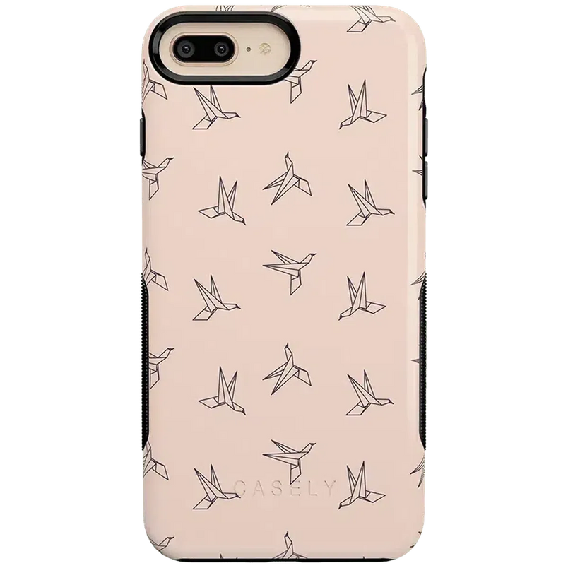 Paper Crane Origami | Beige Pattern iPhone Case get.casely 