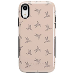 Paper Crane Origami | Beige Pattern iPhone Case get.casely 