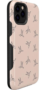 Paper Crane Origami | Beige Pattern iPhone Case get.casely 
