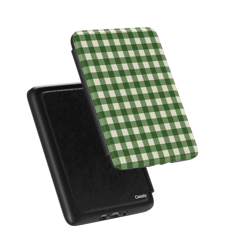Checked Twice | Green Plaid Kindle Case