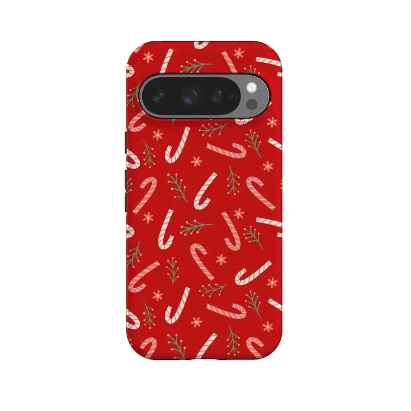 Peppermint Kiss | Candy Cane Case Phone Case Casetry Essential + MagSafe® Google Pixel 10 Pro 