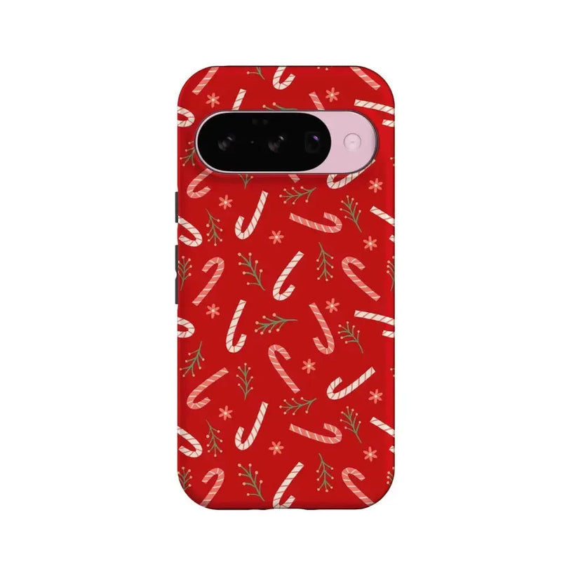 Peppermint Kiss | Candy Cane Case Phone Case Casetry Essential + MagSafe® Google Pixel 10 