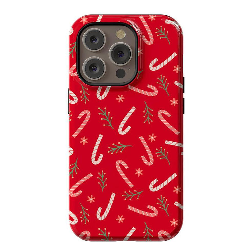 Peppermint Kiss | Candy Cane Case Phone Case Casetry Essential + MagSafe® iPhone 14 Pro