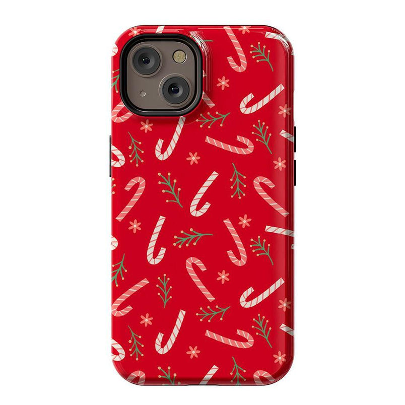 Peppermint Kiss | Candy Cane Case Phone Case Casetry Essential + MagSafe® iPhone 14