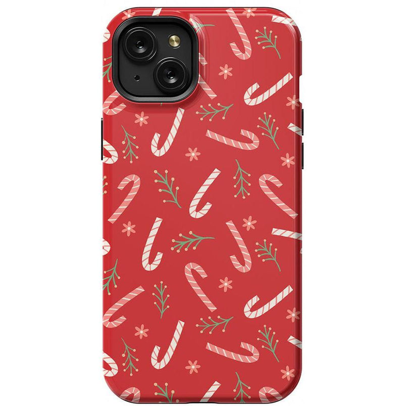 Peppermint Kiss | Candy Cane Case Phone Case Casetry Essential + MagSafe® iPhone 15 Plus