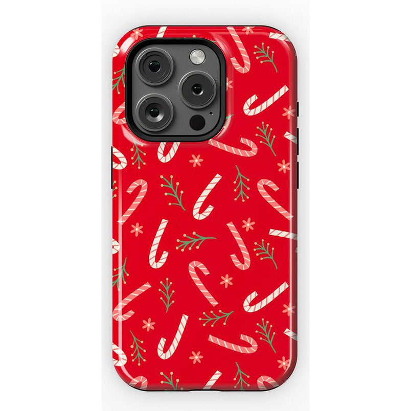 Peppermint Kiss | Candy Cane Case Phone Case Casetry Essential + MagSafe® iPhone 15 Pro