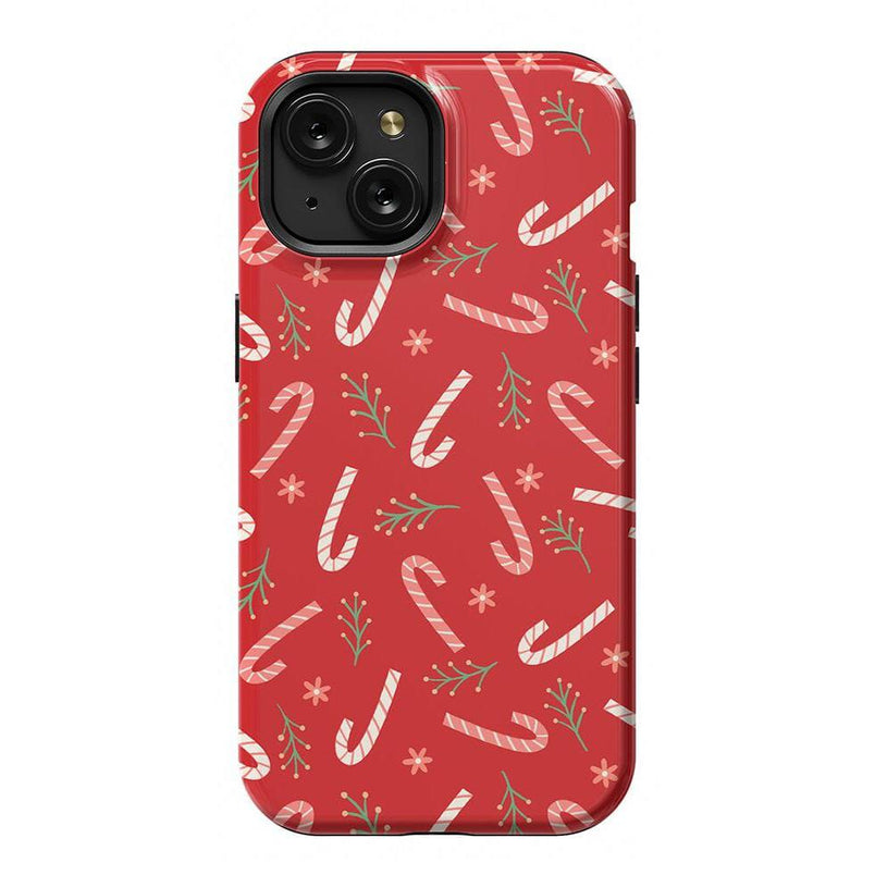 Peppermint Kiss | Candy Cane Case Phone Case Casetry Essential + MagSafe® iPhone 15