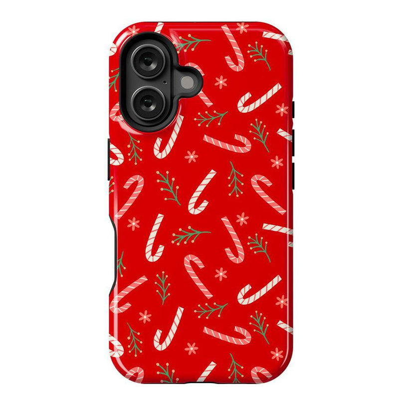 Peppermint Kiss | Candy Cane Case Phone Case Casetry Essential + MagSafe® iPhone 16