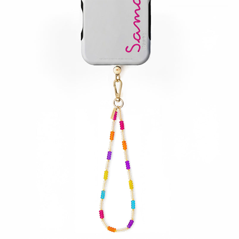 Rainbow Beaded Wristlet Phone Chain | Love Island x Casely