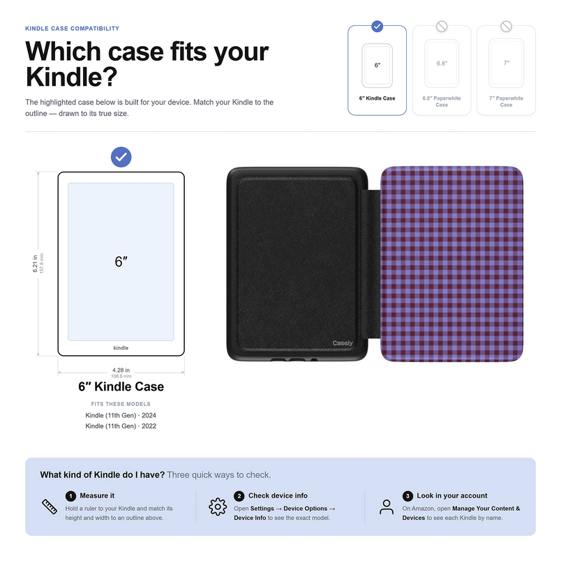 Sweet Jam | Purple Gingham Kindle Case