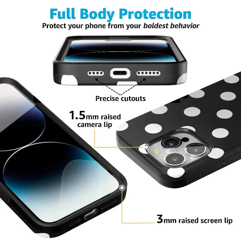Polka Dots | High Contrast Design Case Phone Case Casetry 