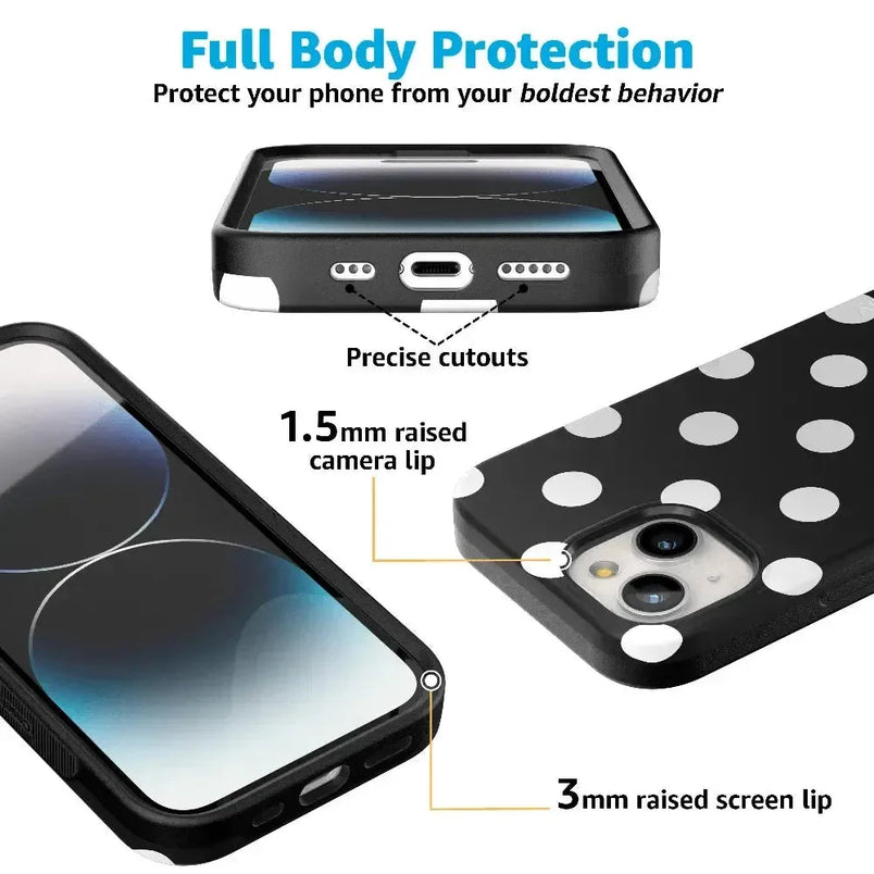 Polka Dots | High Contrast Design Case Phone Case Casetry 