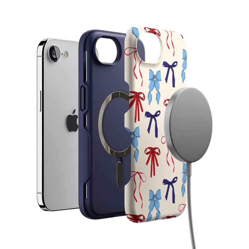 American Girlie | Red White & Blue Bows Case
