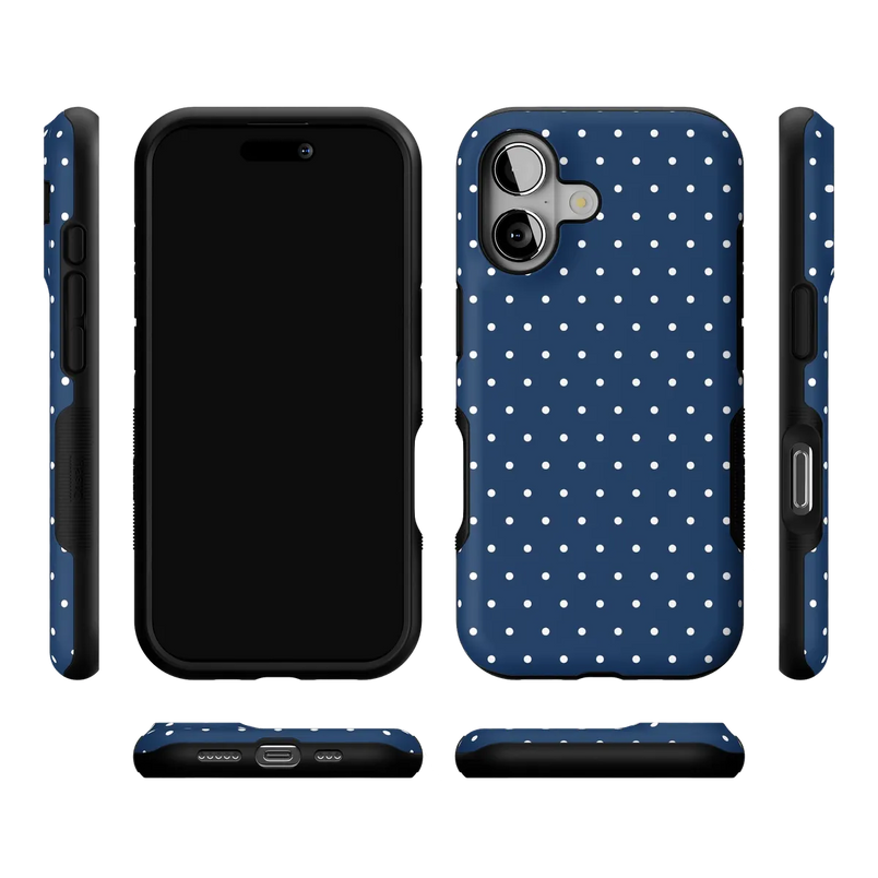 On the Dot | Navy Polka Dot Case